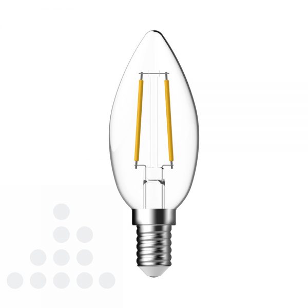 Energetic LED kaars helder filament E14 / 2.5w 250 lumen