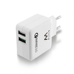 Ewent USB-A 2-voudig 3amp en 2,1 amp wit snellader 3.0