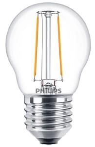 Philips Led kogellamp E27 helder filament 2watt 250 lumen 2700K